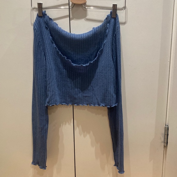 Off the Shoulder Shein Cropped Long Sleeve - Picture 1 of 4